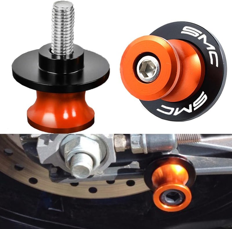 FREAXLL 2pcs M10 X1.5 Motorcycle 10mm Swing arm Sliders Spools for 690 SMC R 690 DUKE SMC 790 2009-2016 2019-2024 (Orange) - Image 1